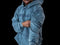 Acid Wash ATHL Club Embossed Hoodie - BABY BLUE