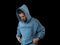 Acid Wash ATHL Club Embossed Hoodie - BABY BLUE