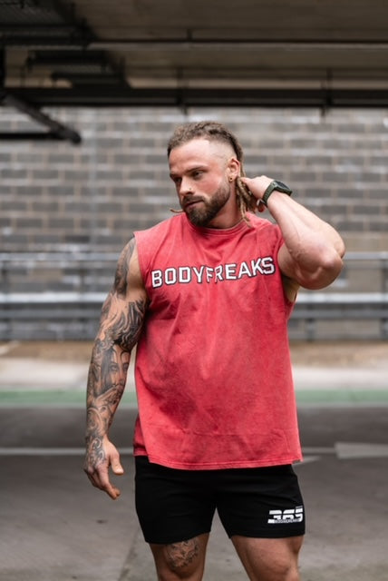 Dedicated 365 Sleeveless Tee- STONE WASH RED