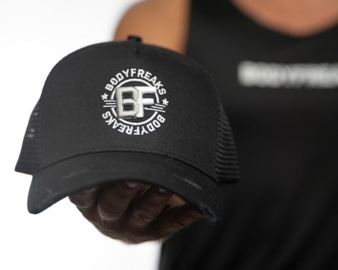 BF Circular Graphic Logo Baseball Cap - BLACK/WHITE